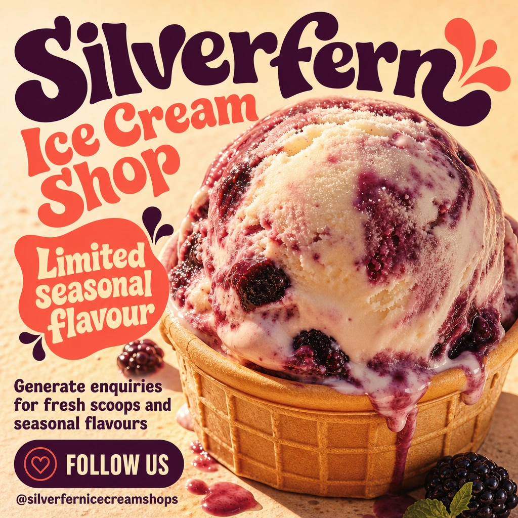 ice cream shop social post template
