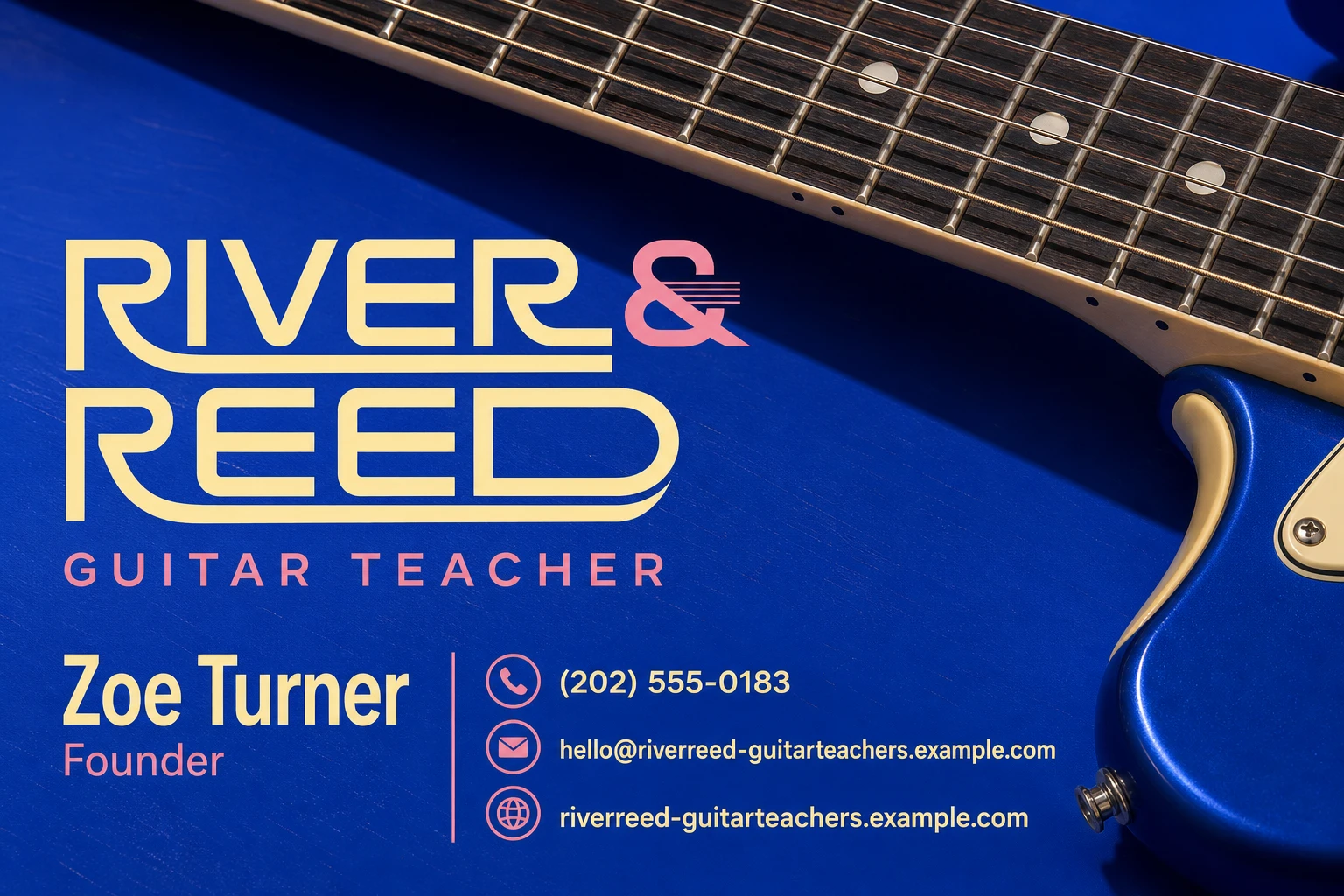 guitar teacher business card template