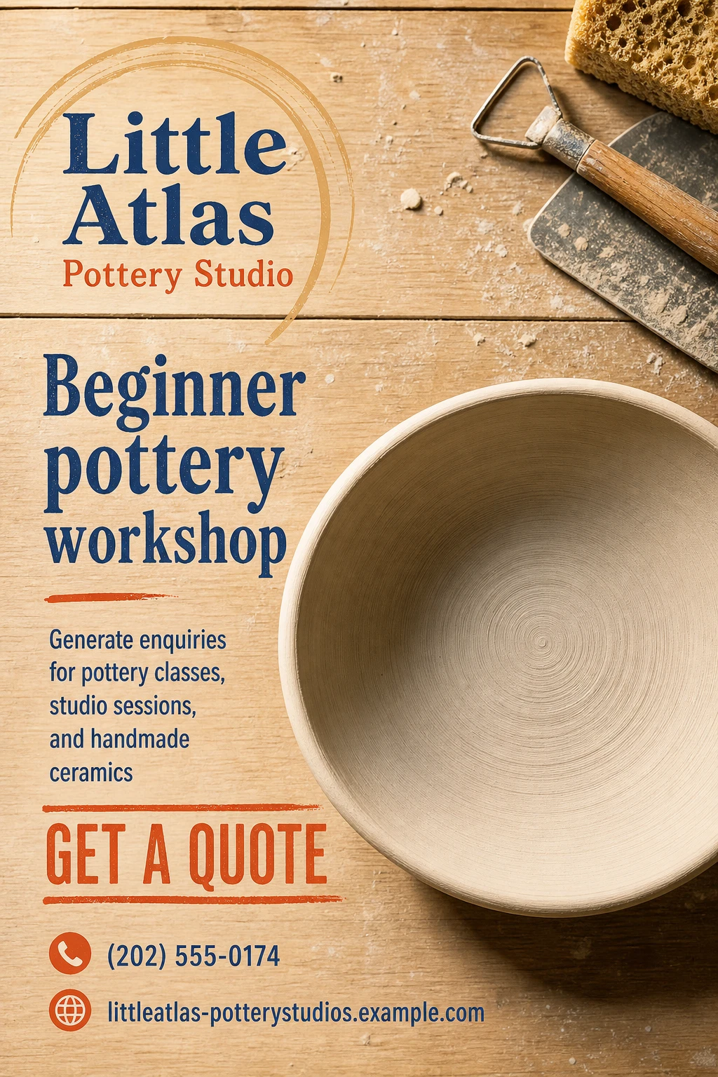 pottery studio flyer template