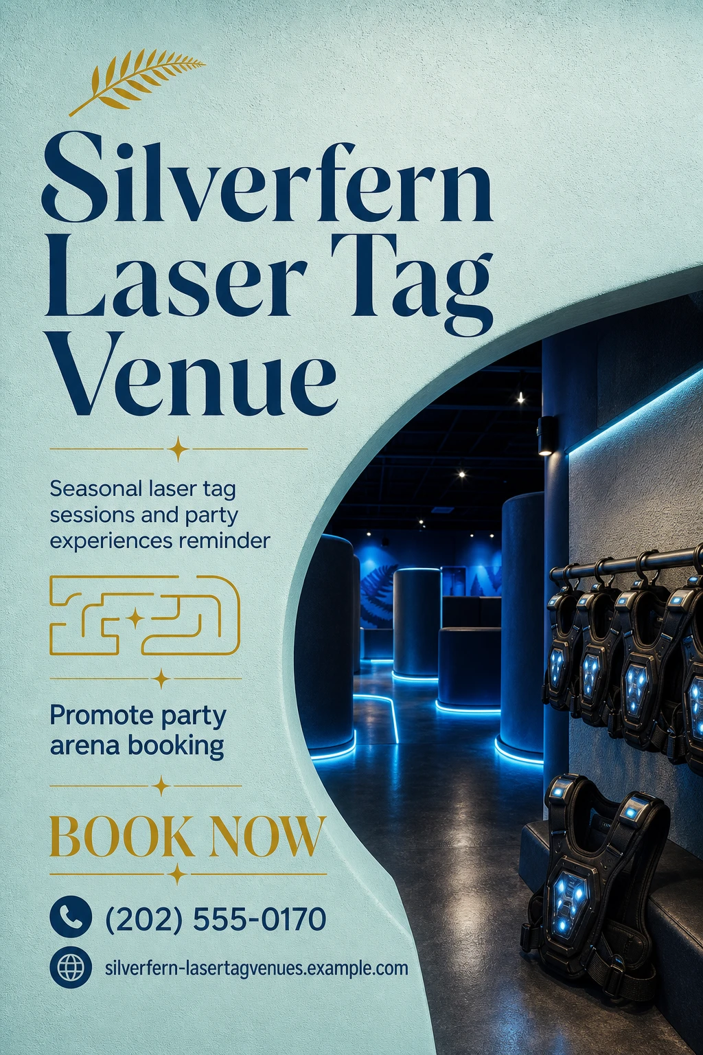 laser tag venue flyer template: promote party arena booking