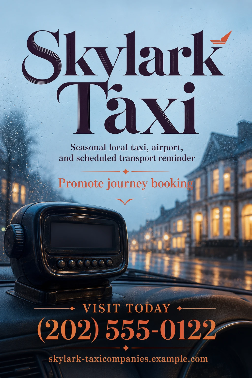 taxi company poster template: promote journey booking