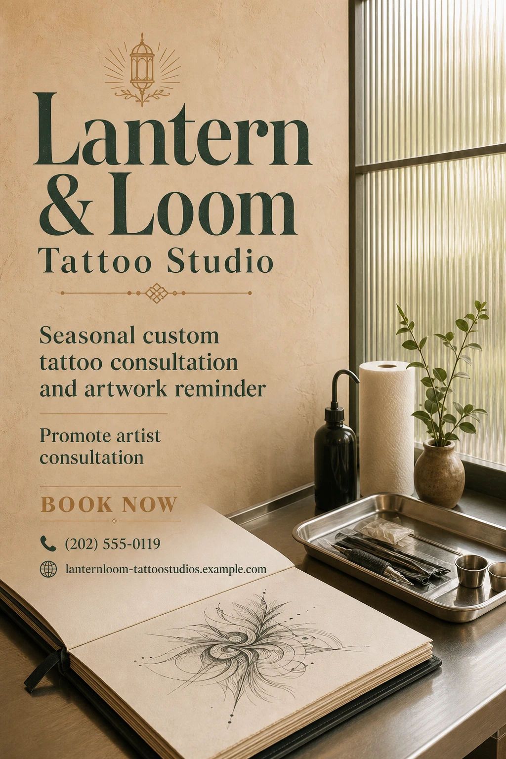 tattoo studio flyer template: promote artist consultation