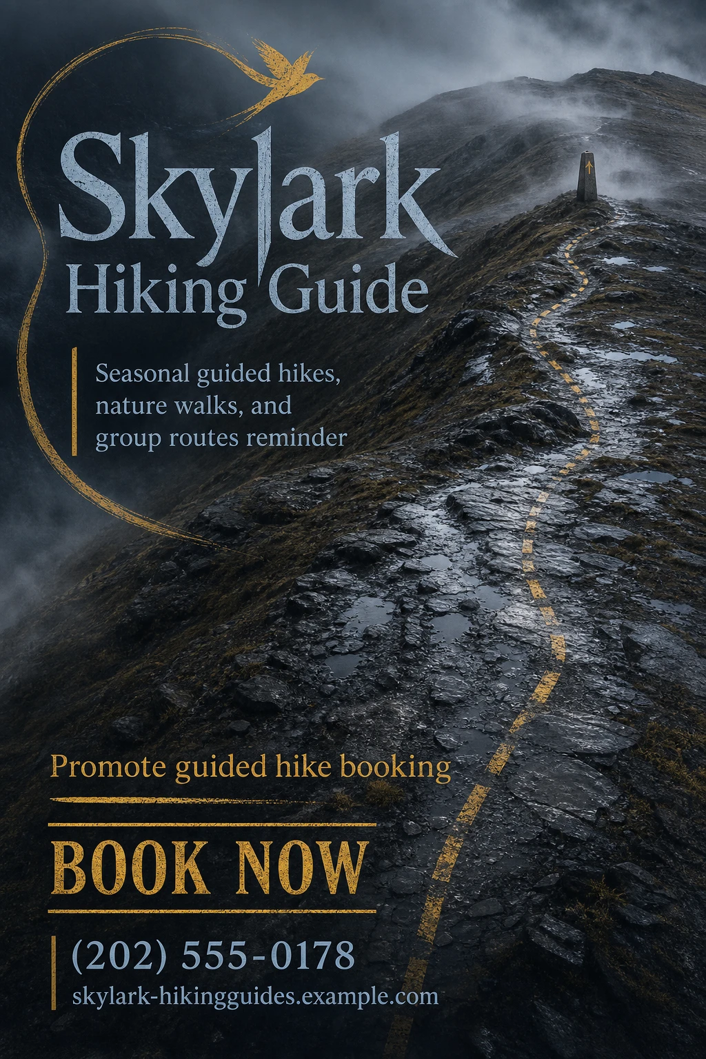 hiking guide flyer template: promote guided hike booking