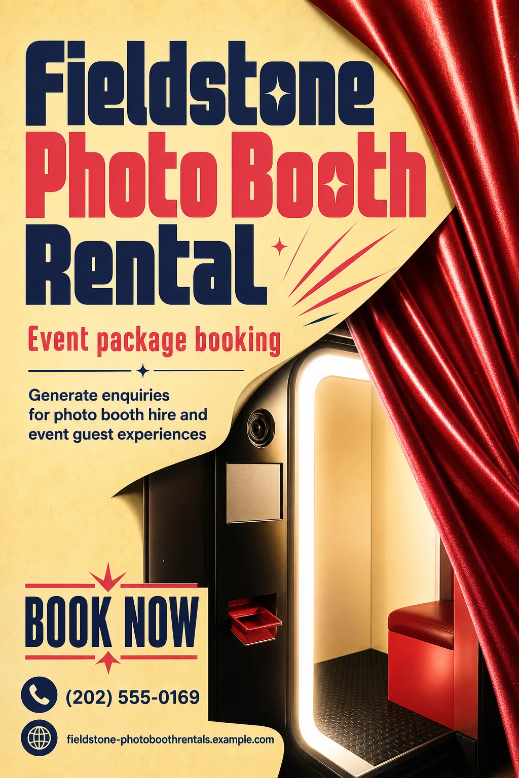 photo booth rental service flyer template