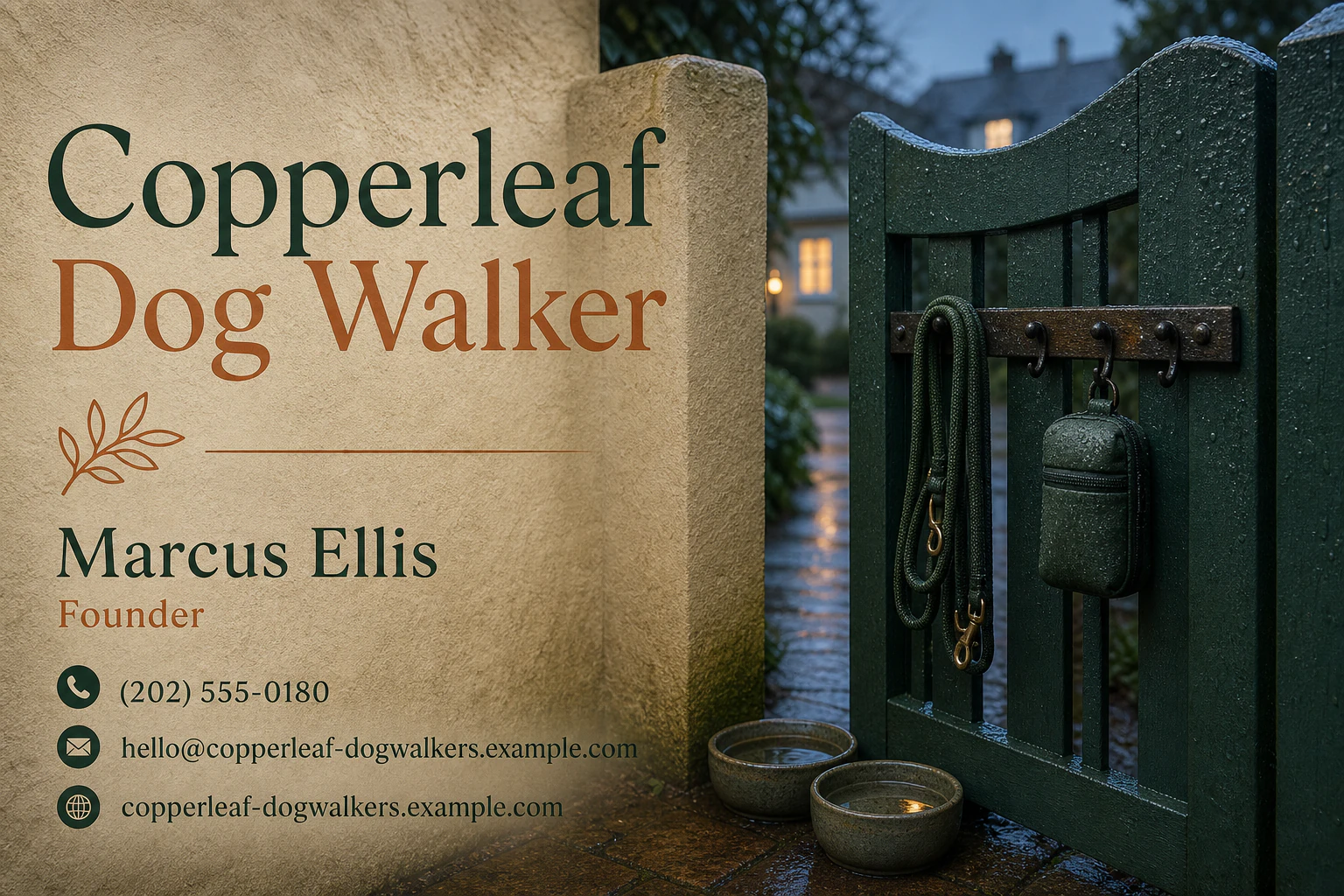 dog walker business card template: promote introductory meet-and-greet