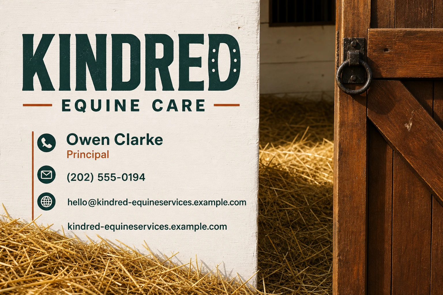 equine care service business card template