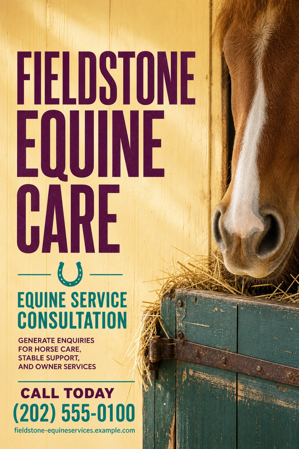equine care service flyer template