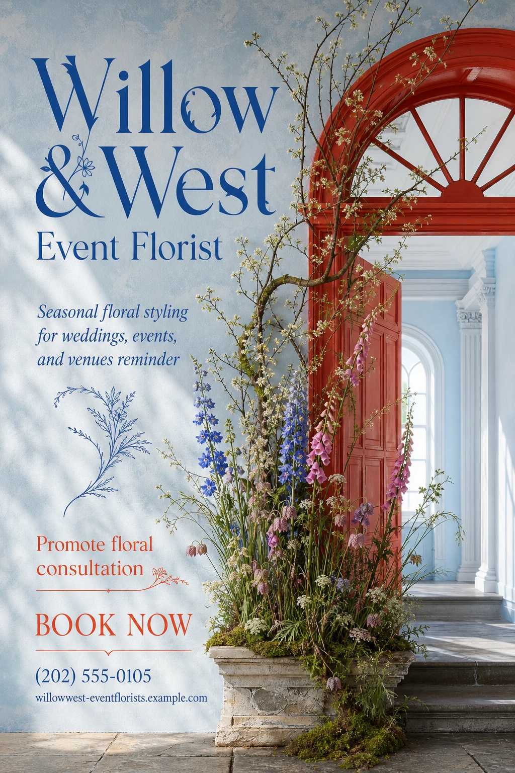 event florist flyer template: promote floral consultation