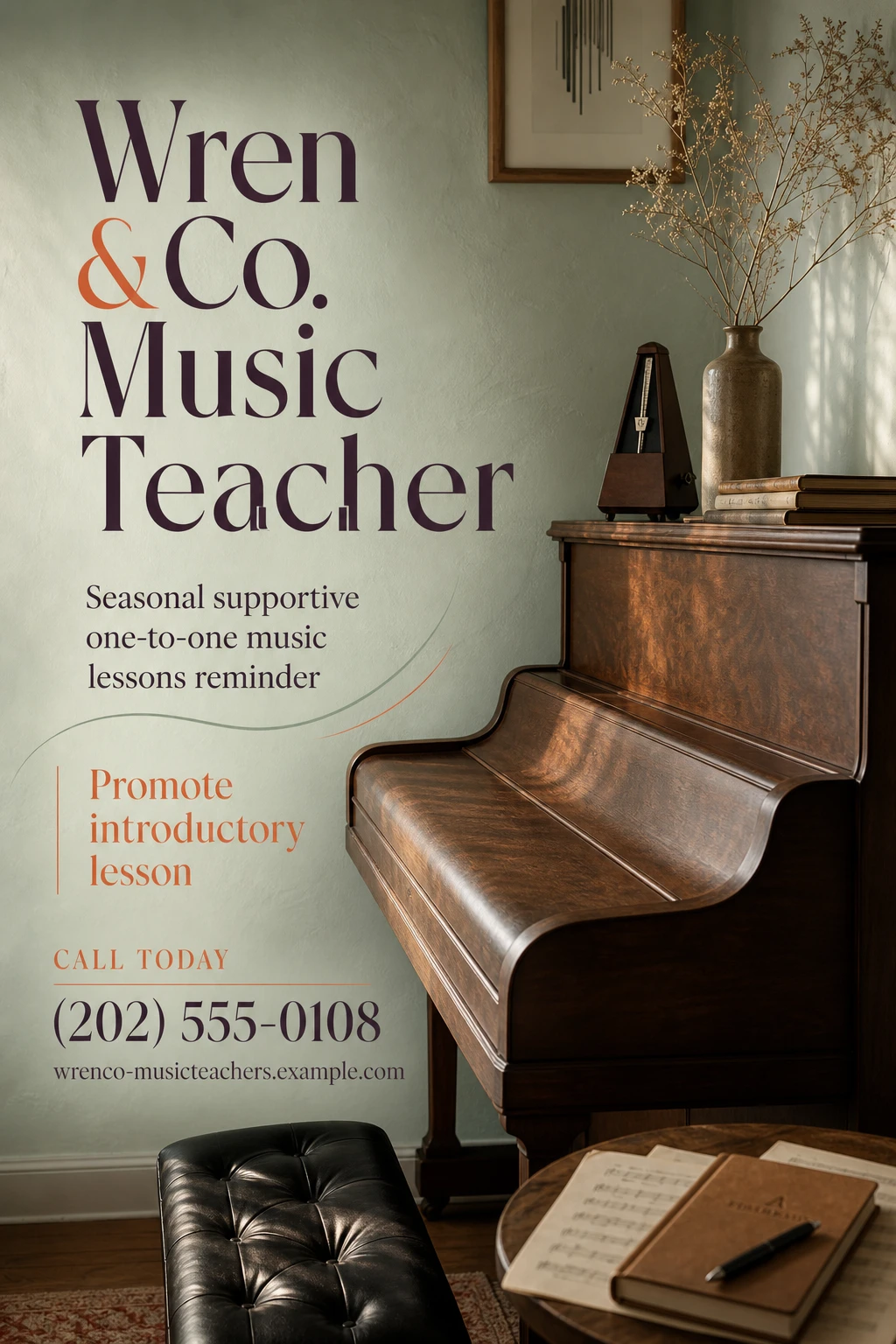 music teacher flyer template: promote introductory lesson