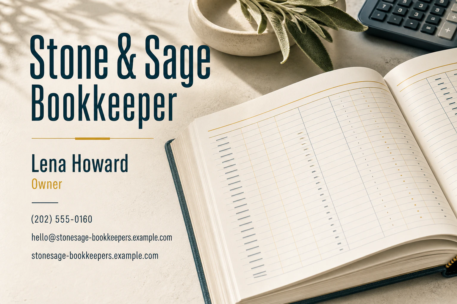 bookkeeper business card template