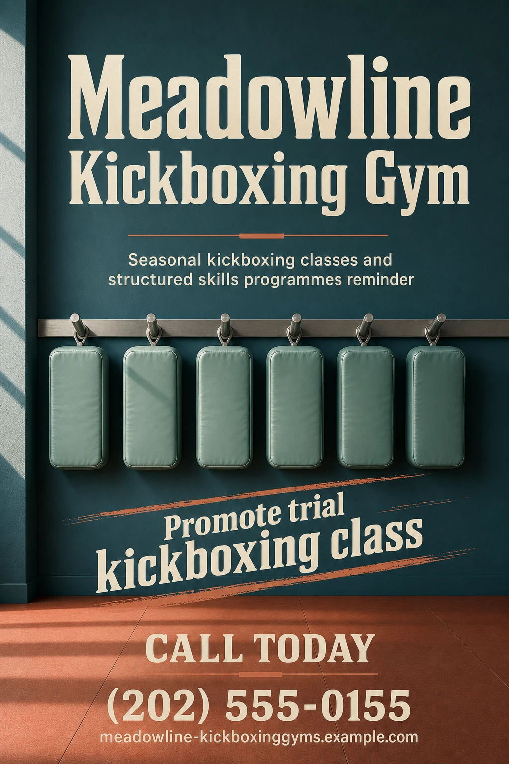 kickboxing gym flyer template: promote trial kickboxing class
