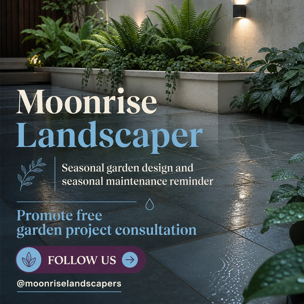 landscaper social post template: promote free garden project consultation