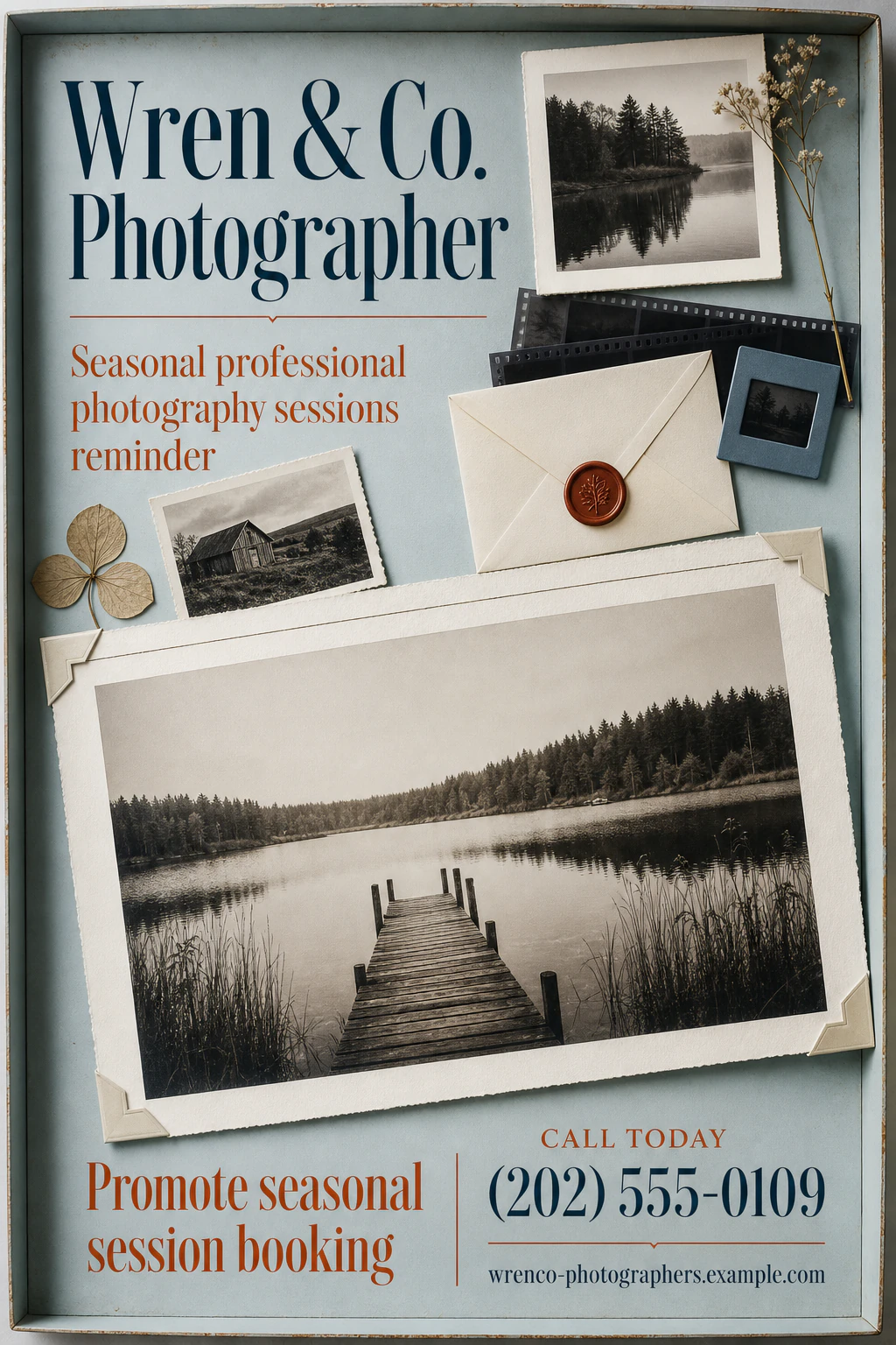 photographer poster template: promote seasonal session booking