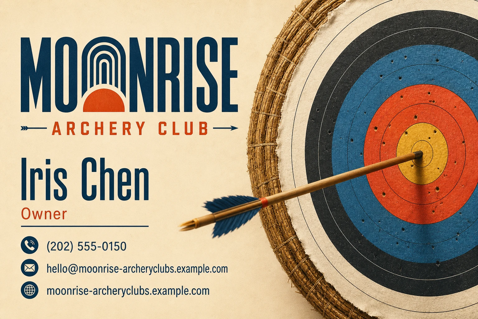archery club business card template
