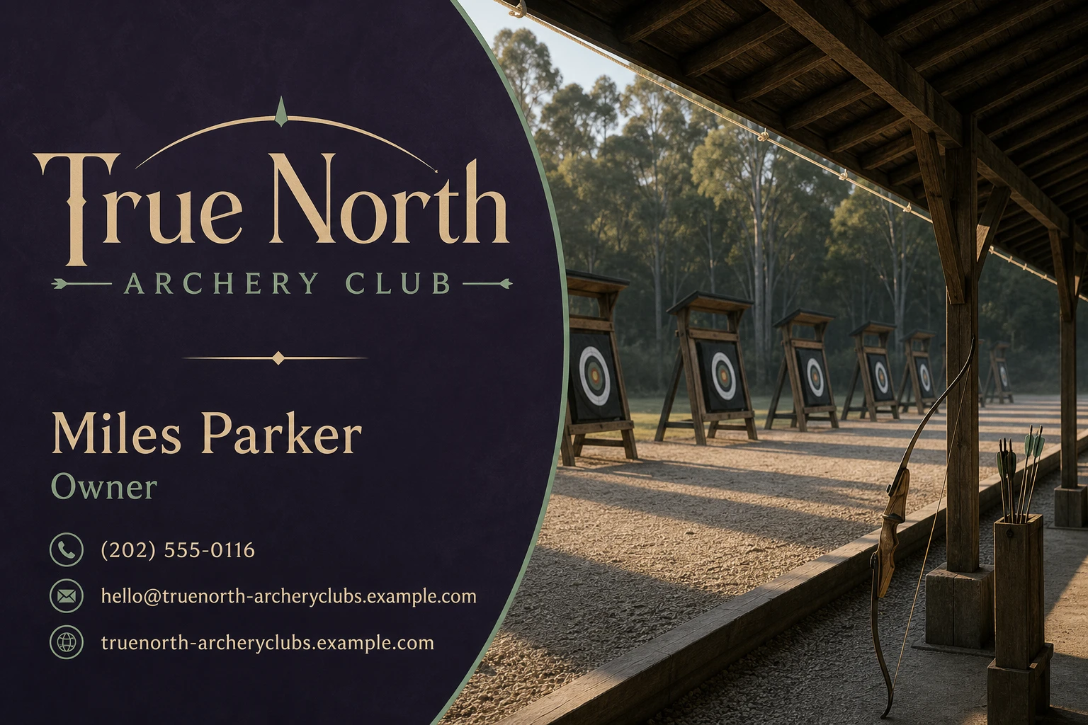 archery club business card template: promote introductory archery session