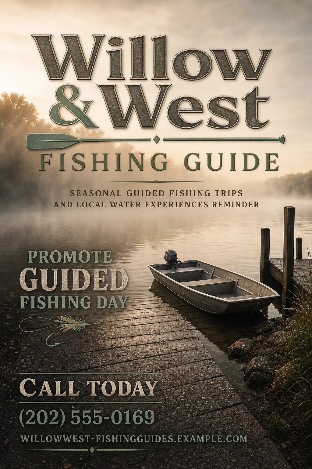 fishing guide poster template: promote guided fishing day