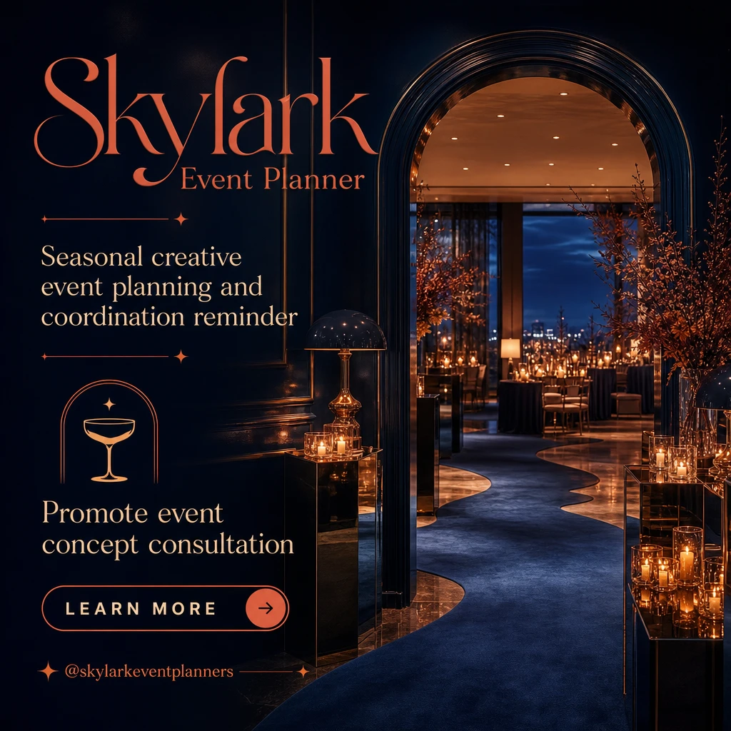 event planner social post template: promote event concept consultation