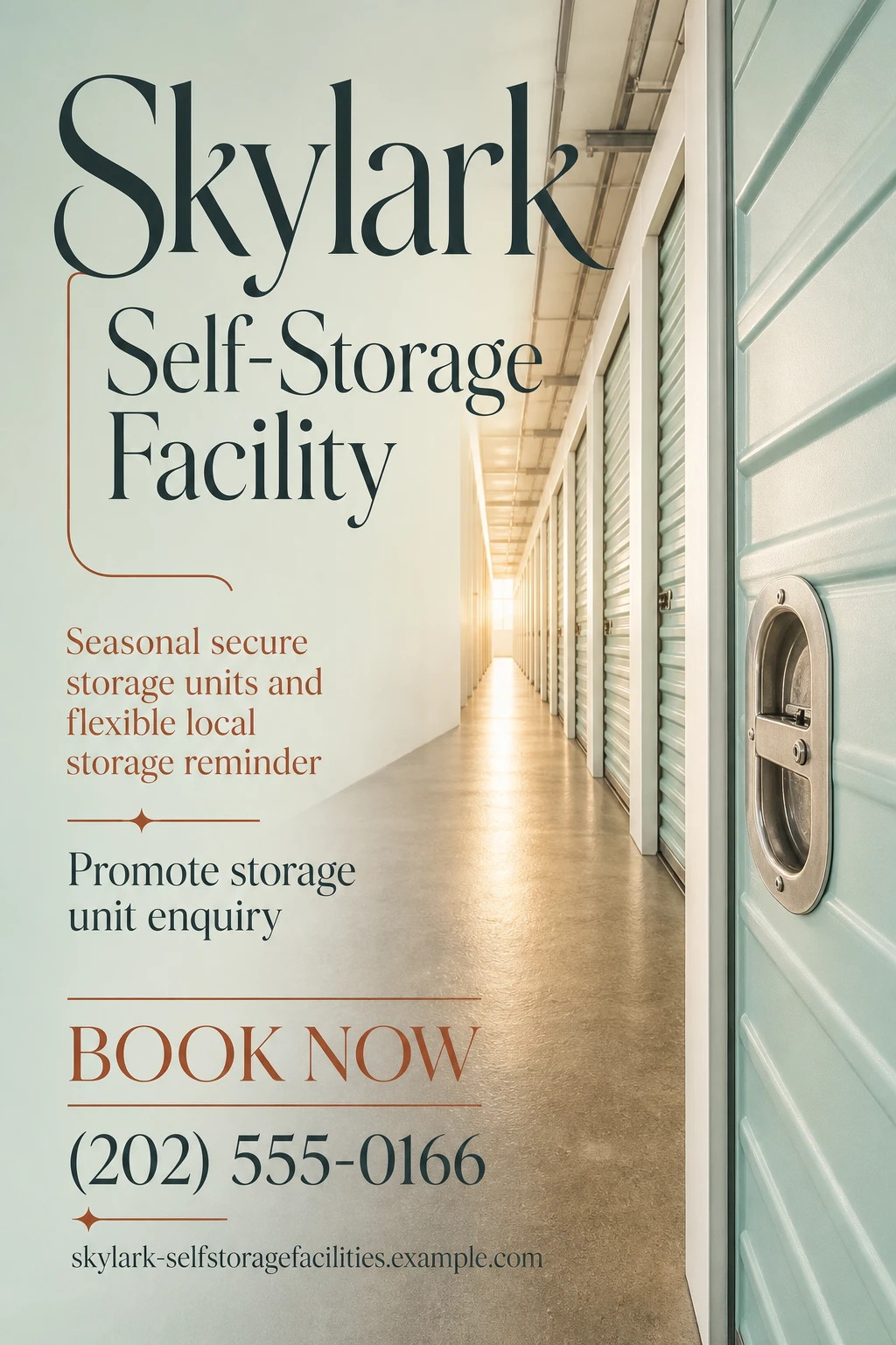 self-storage facility flyer template: promote storage unit enquiry