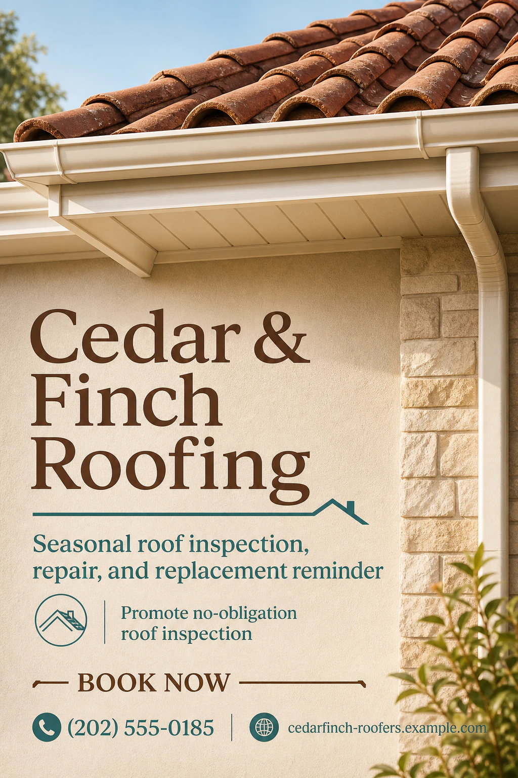 roofing company flyer template: promote no-obligation roof inspection