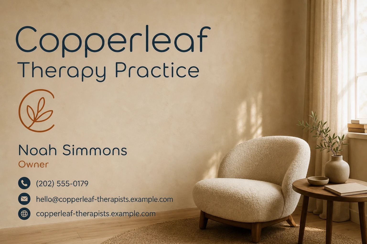 therapy practice business card template