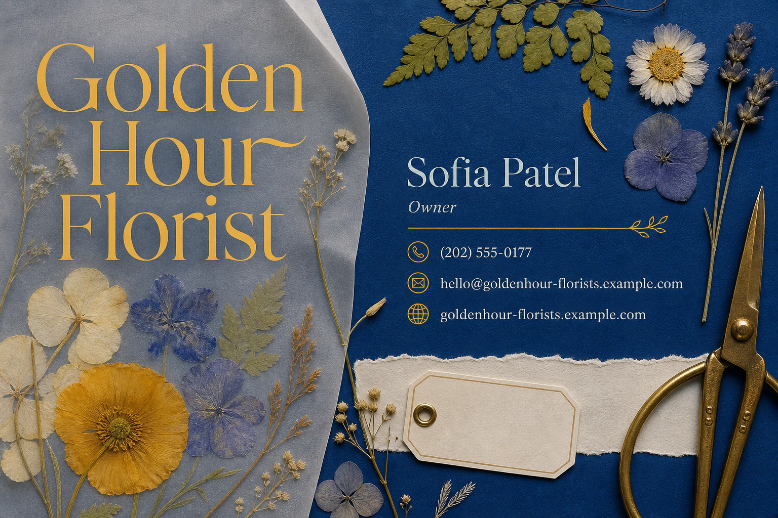 florist business card template: promote seasonal bouquet pre-order