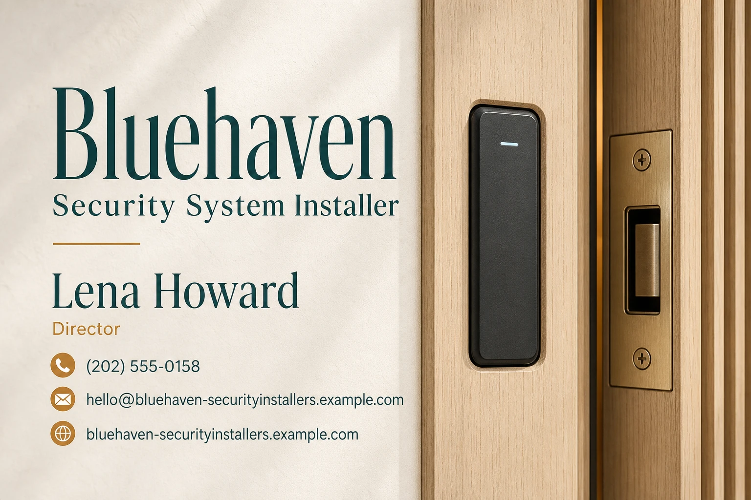 security system installer business card template: promote property security assessment