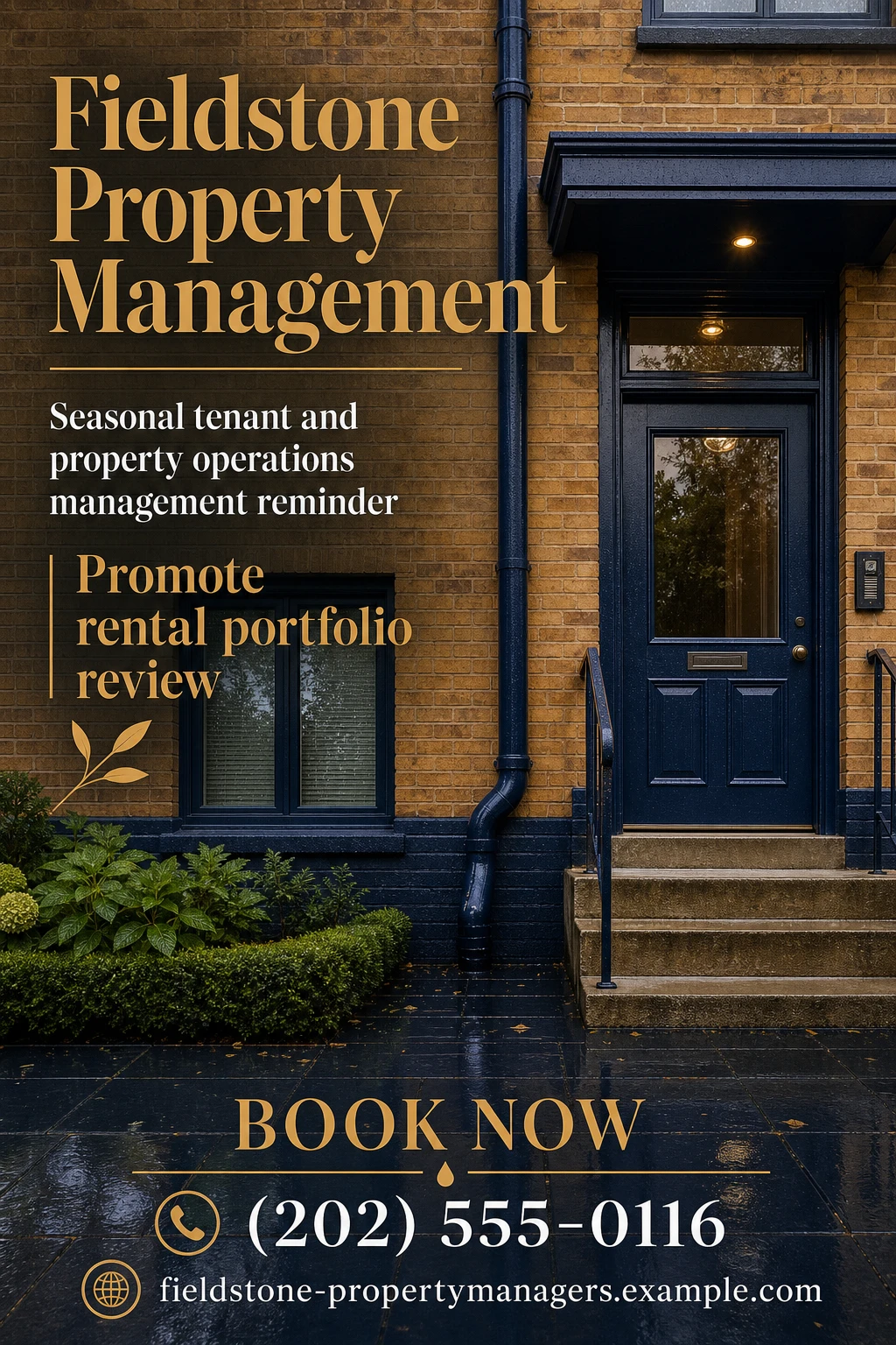 property management company flyer template: promote rental portfolio review