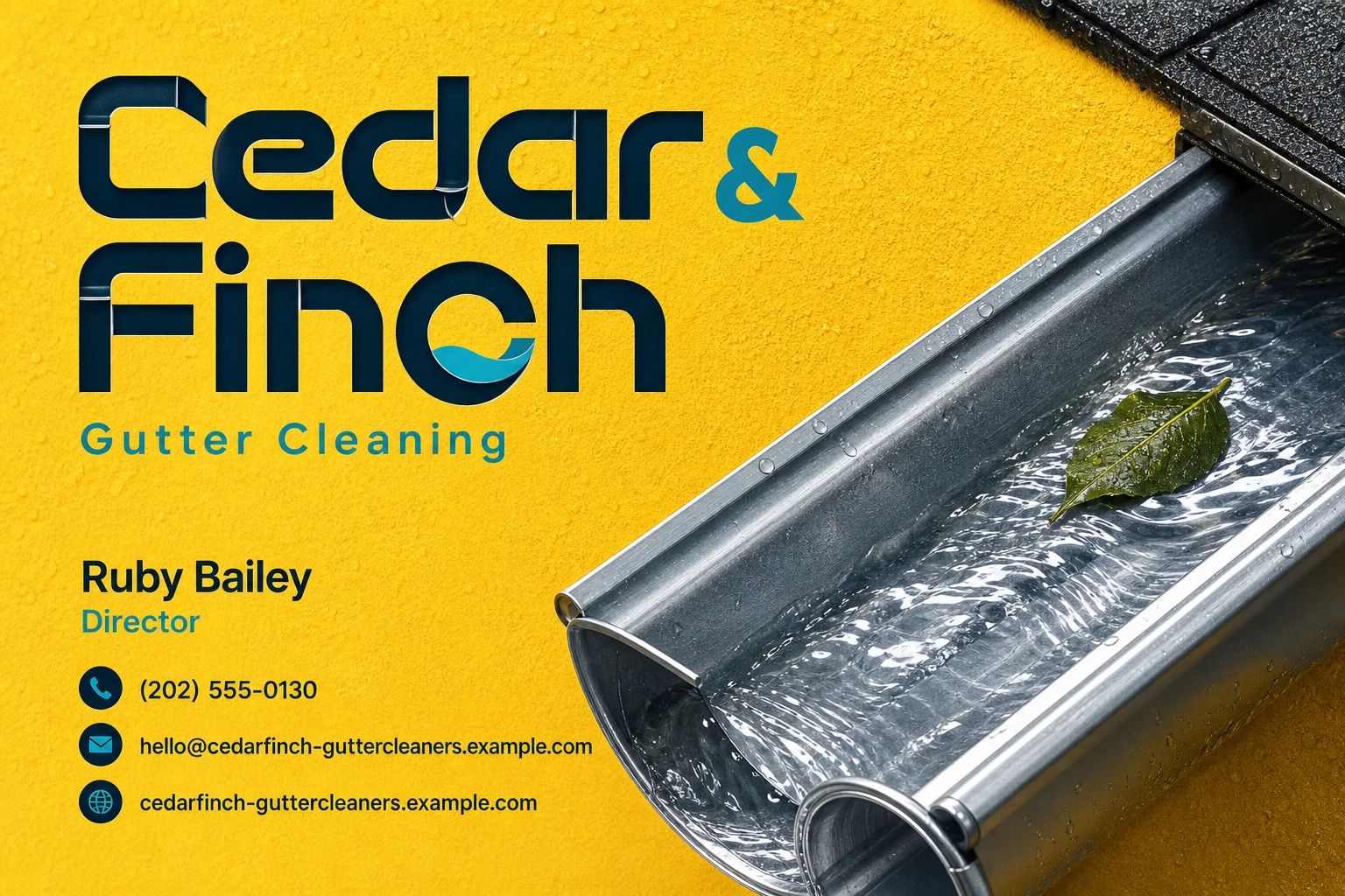 gutter cleaning service business card template