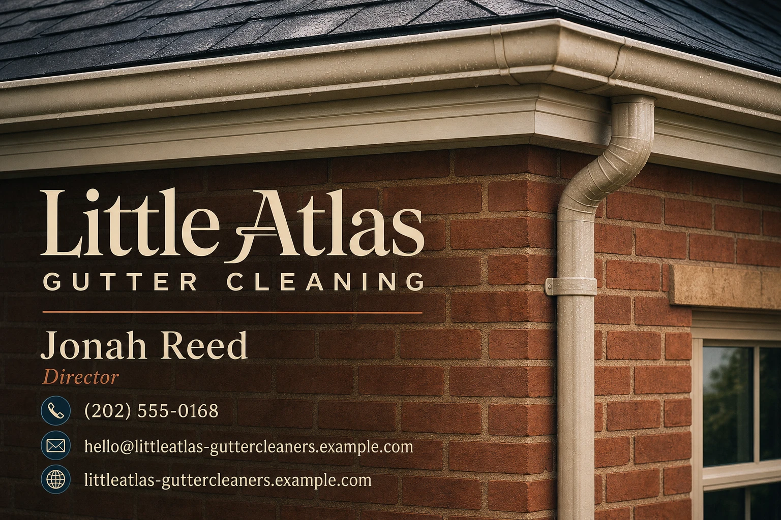 gutter cleaning service business card template: promote gutter service booking