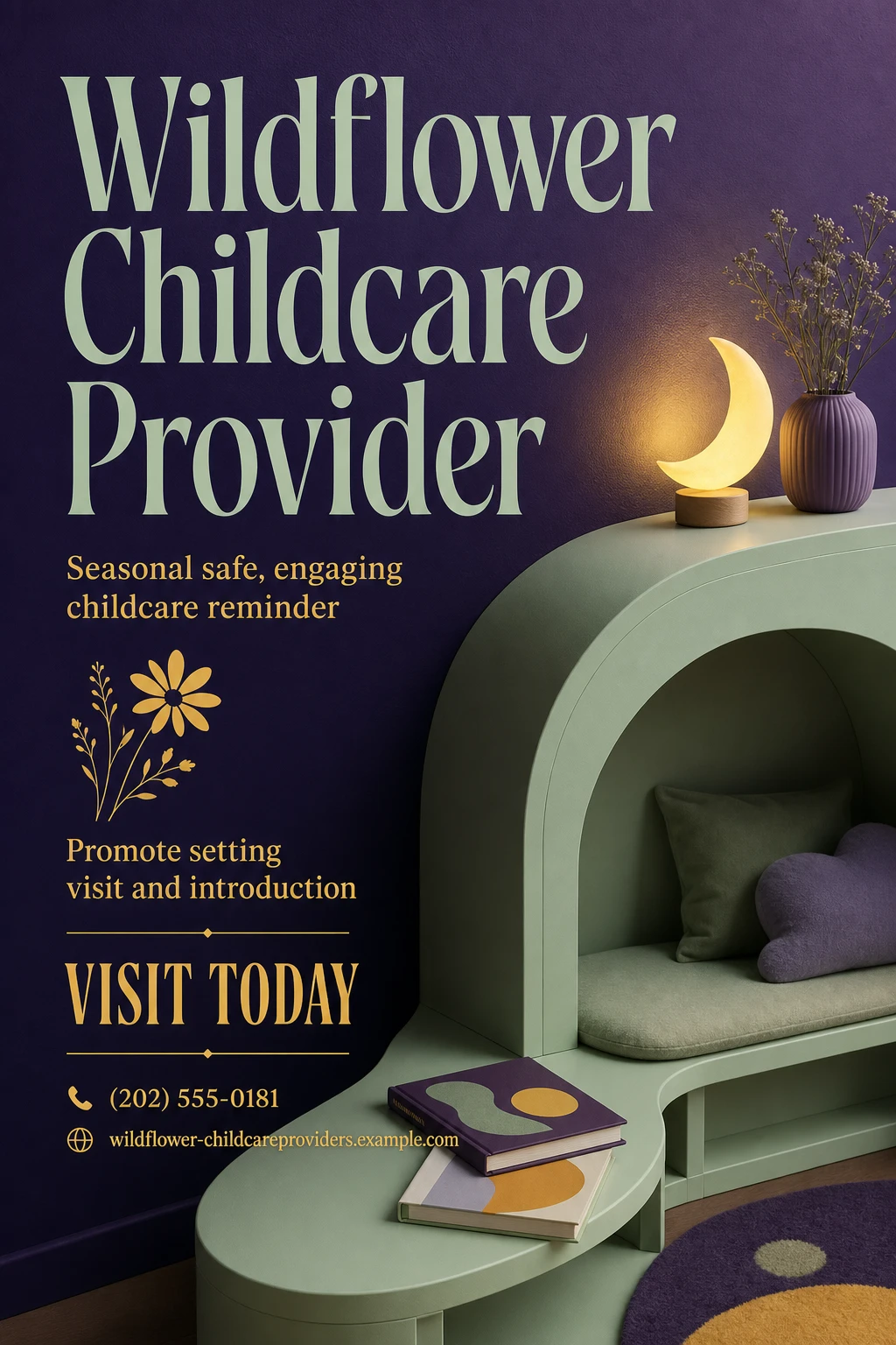 childcare provider poster template: promote setting visit and introduction