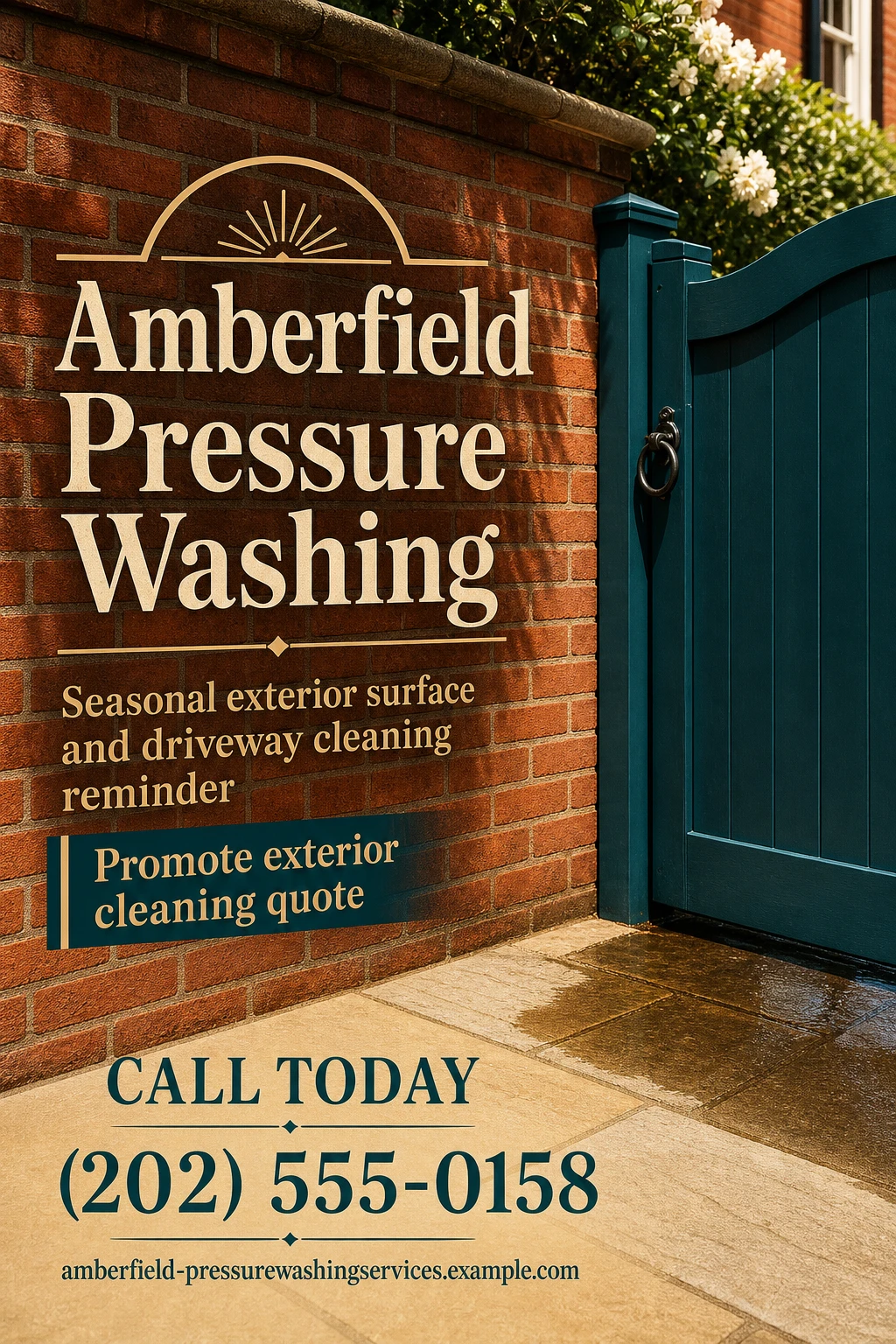 pressure washing service poster template: promote exterior cleaning quote