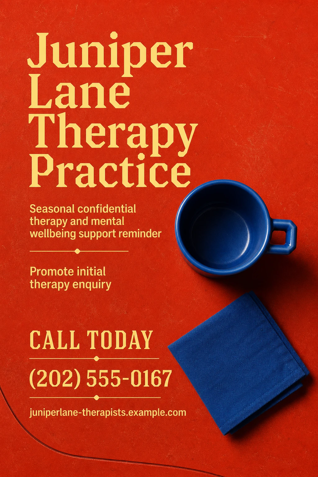 therapy practice flyer template: promote initial therapy enquiry