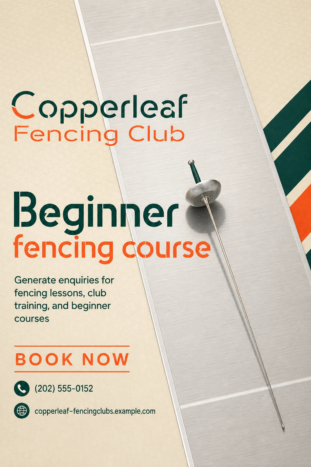 fencing club flyer template