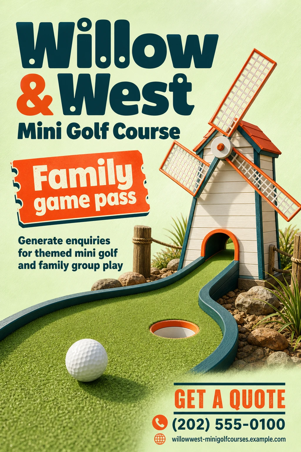 mini golf course flyer template