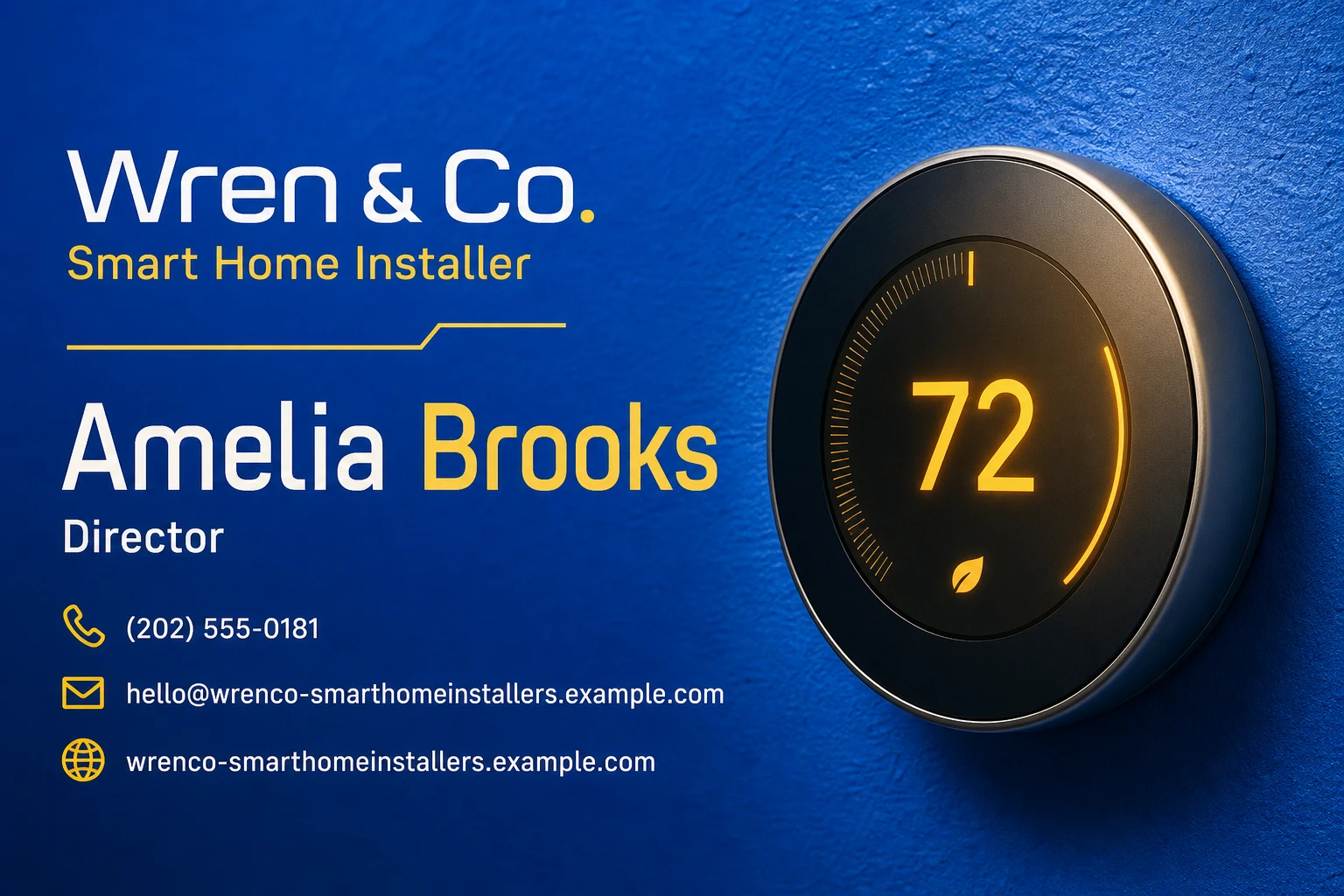 smart home installer business card template
