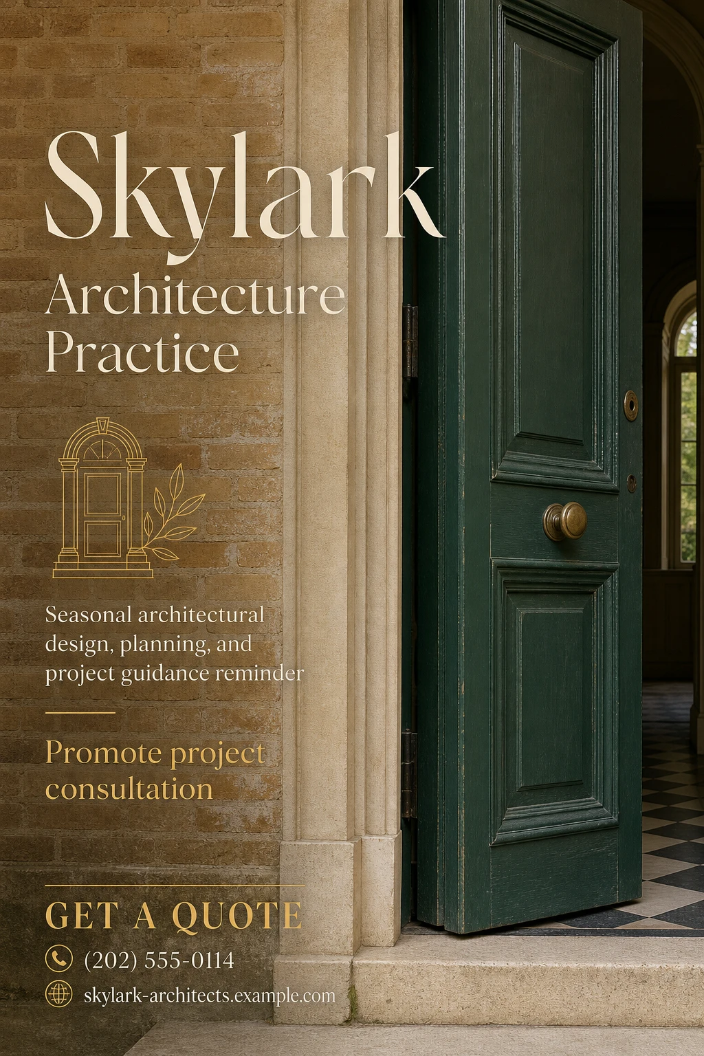 architecture practice flyer template: promote project consultation