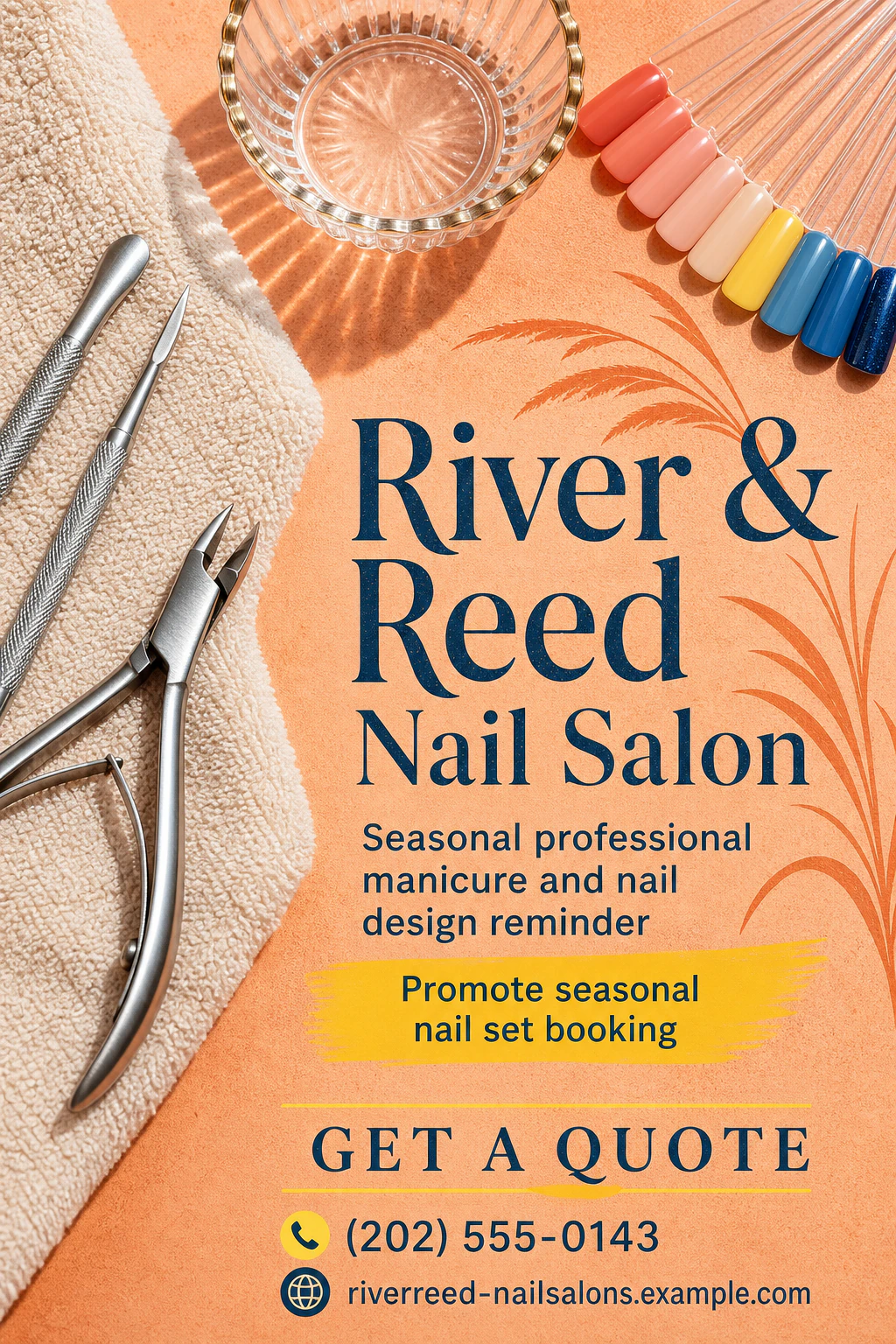 nail salon flyer template: promote seasonal nail set booking