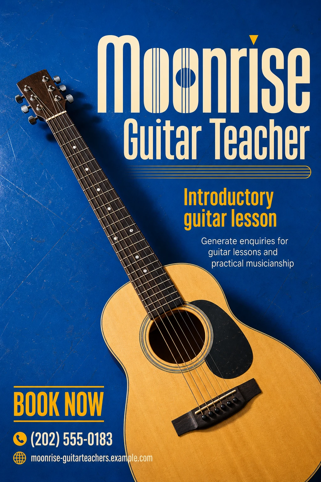 guitar teacher flyer template