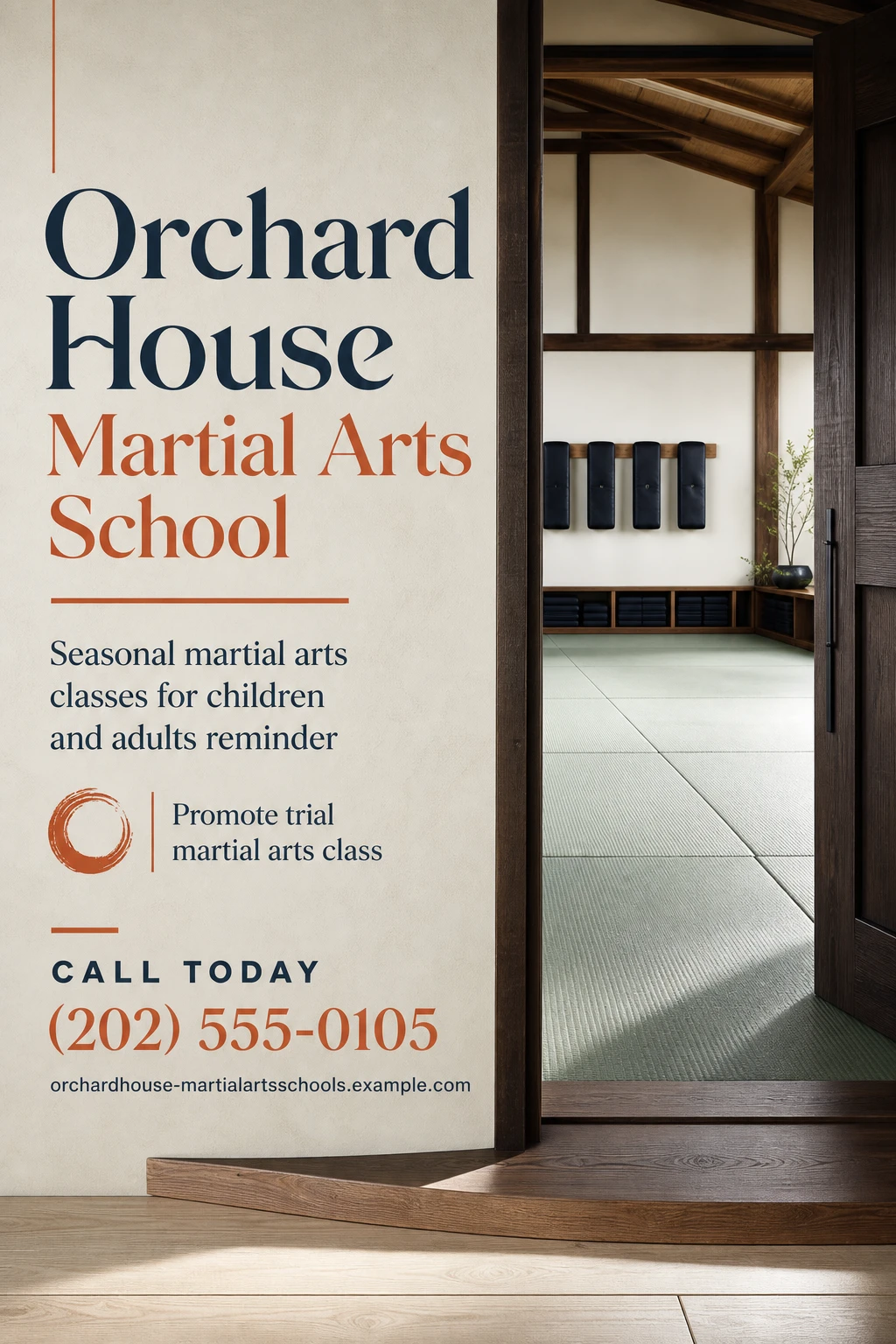 martial arts school flyer template: promote trial martial arts class