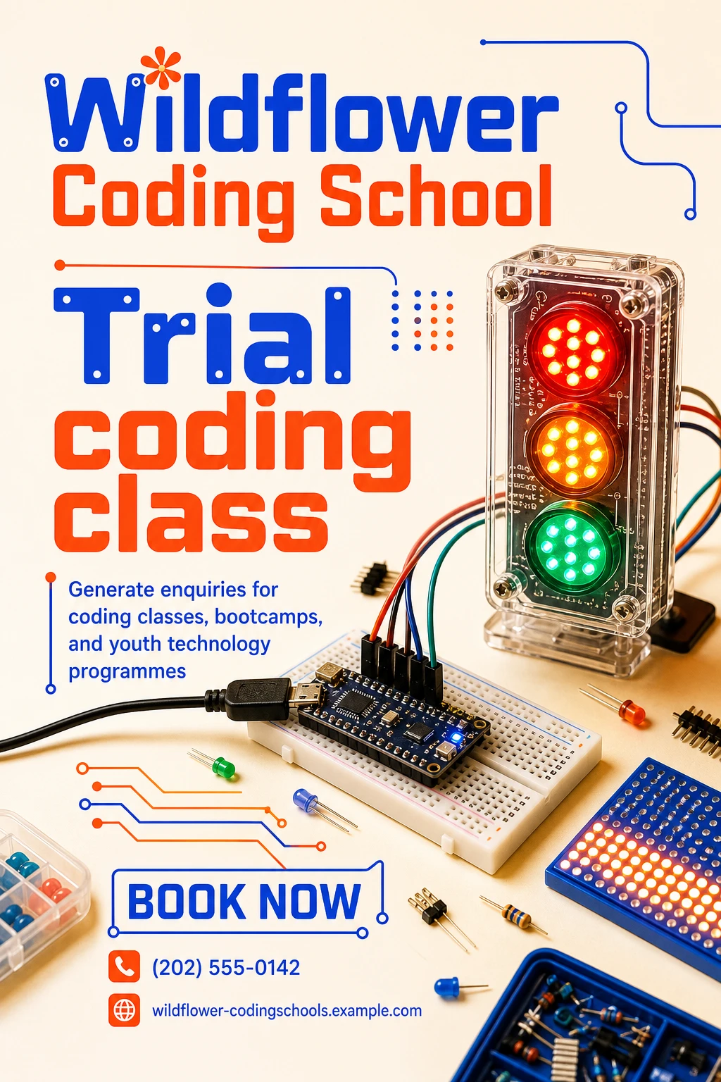 coding school flyer template
