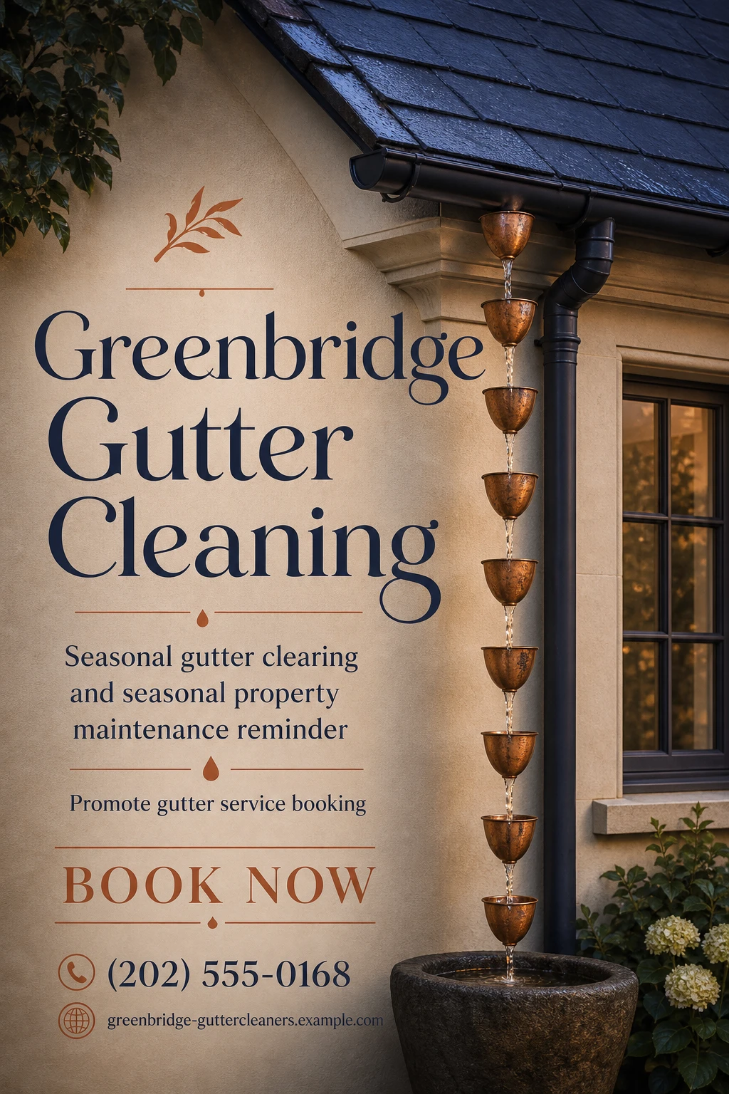 gutter cleaning service flyer template: promote gutter service booking
