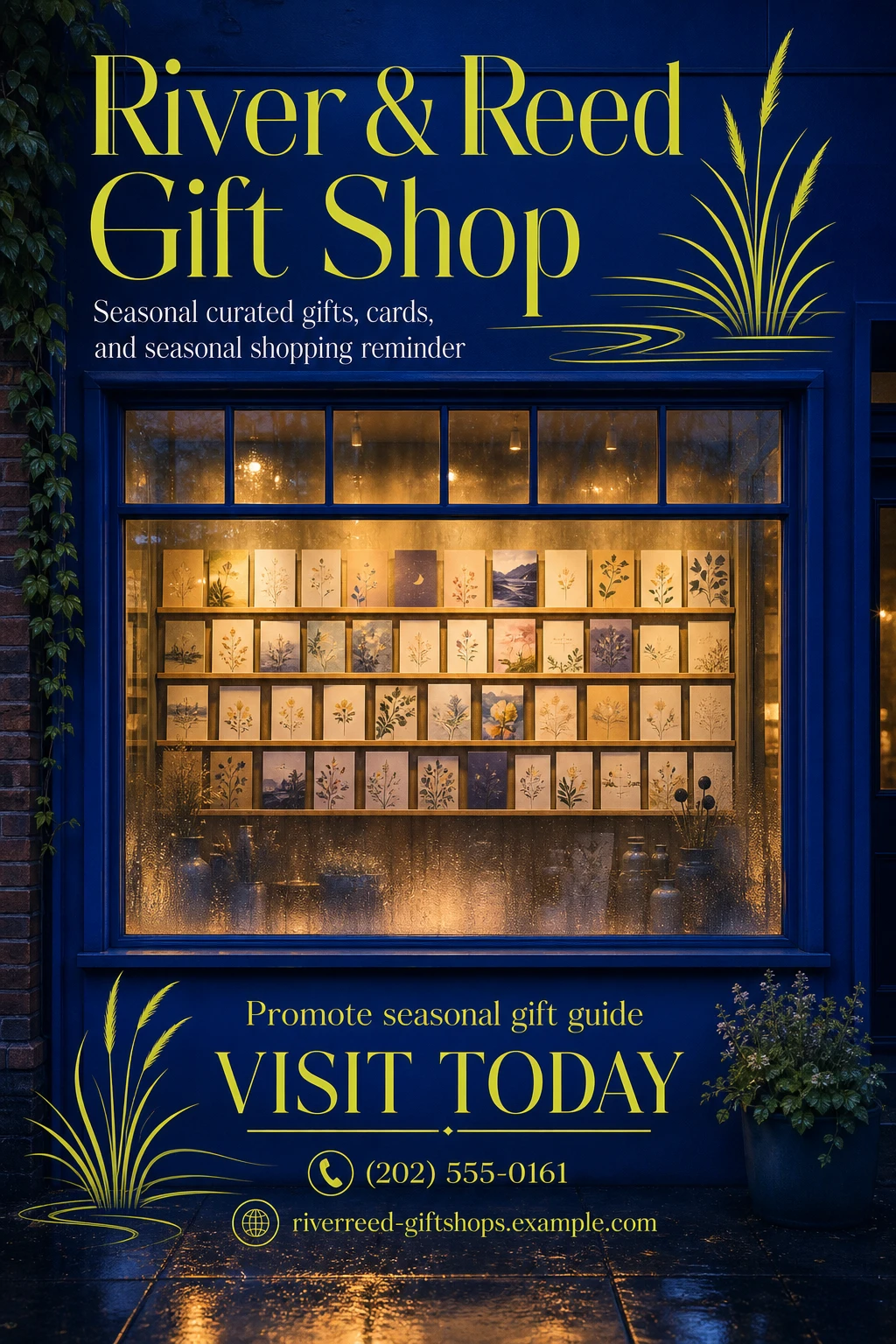 gift shop poster template: promote seasonal gift guide