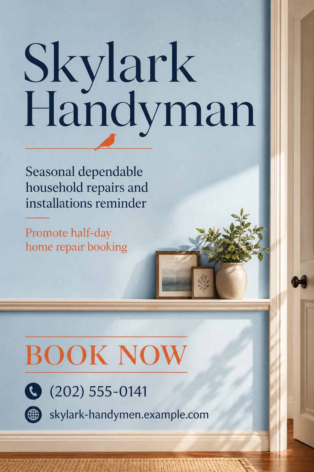 handyman flyer template: promote half-day home repair booking
