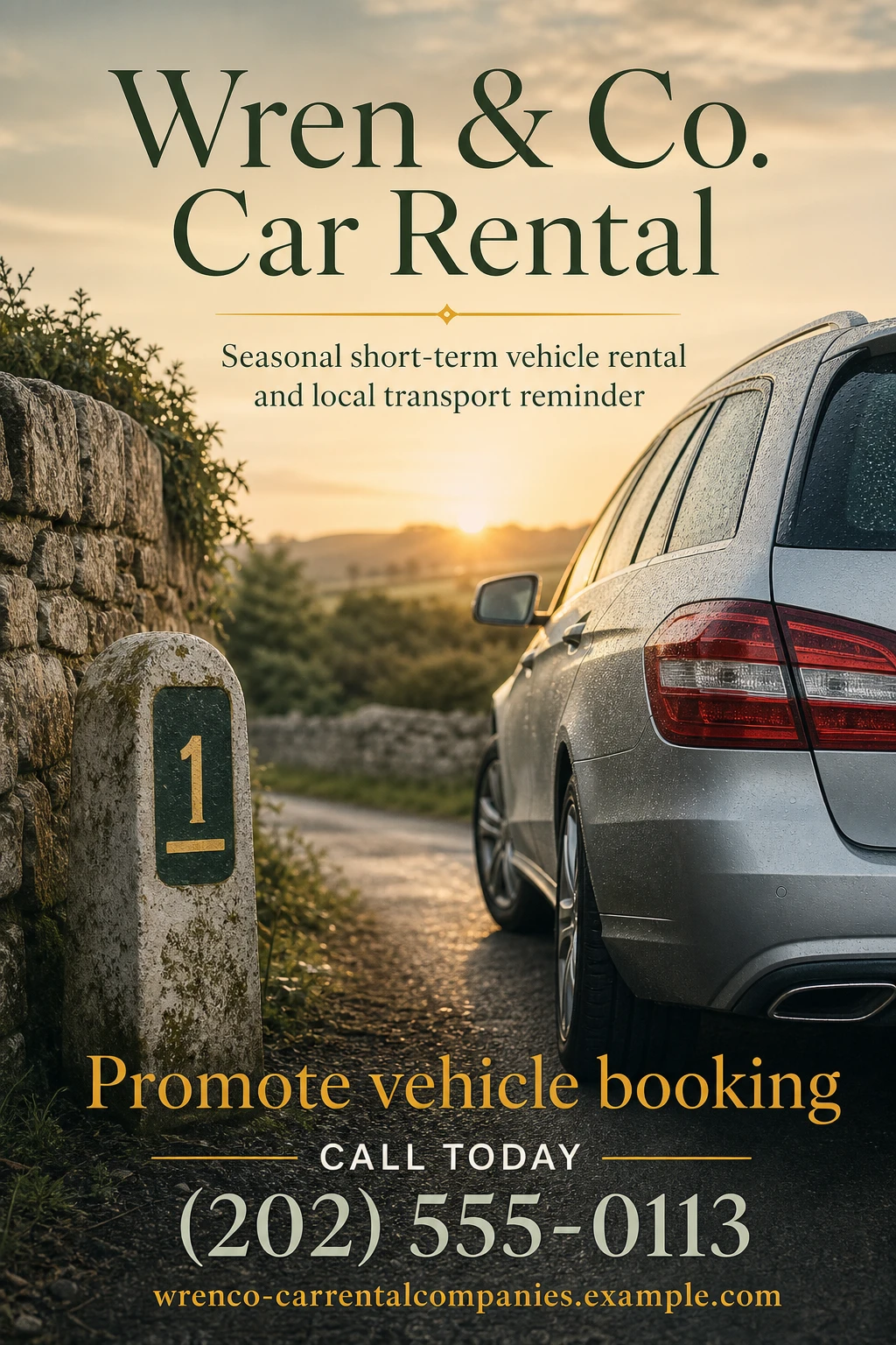 car rental company poster template: promote vehicle booking