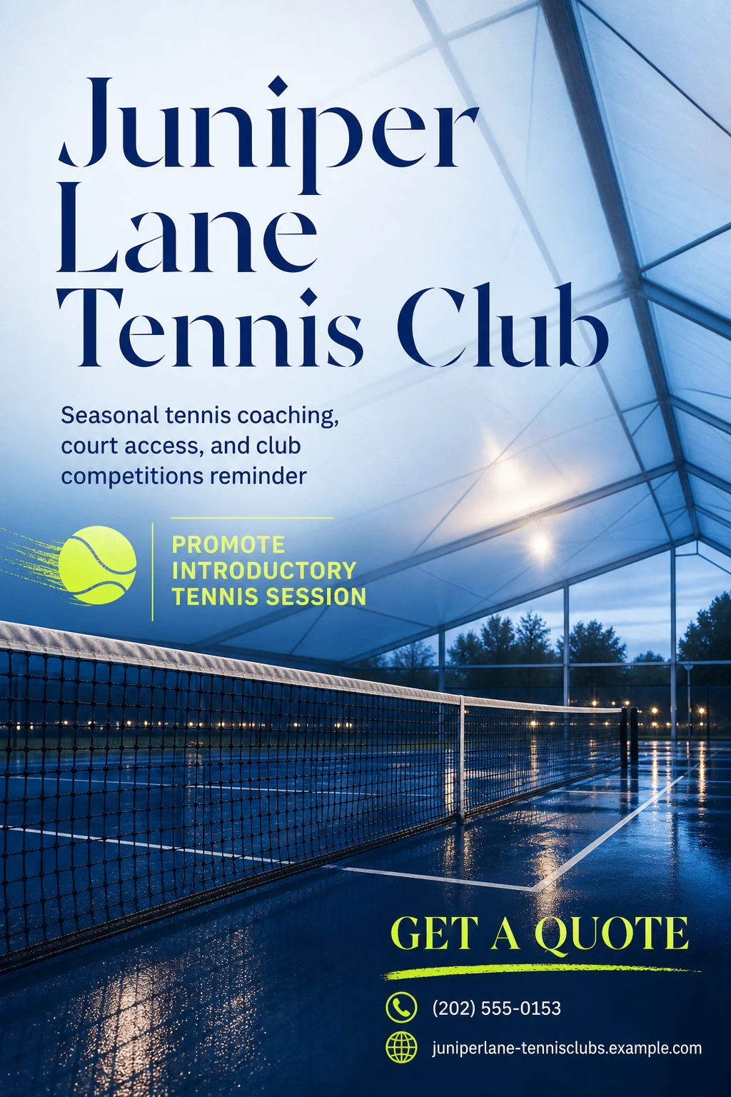 tennis club flyer template: promote introductory tennis session
