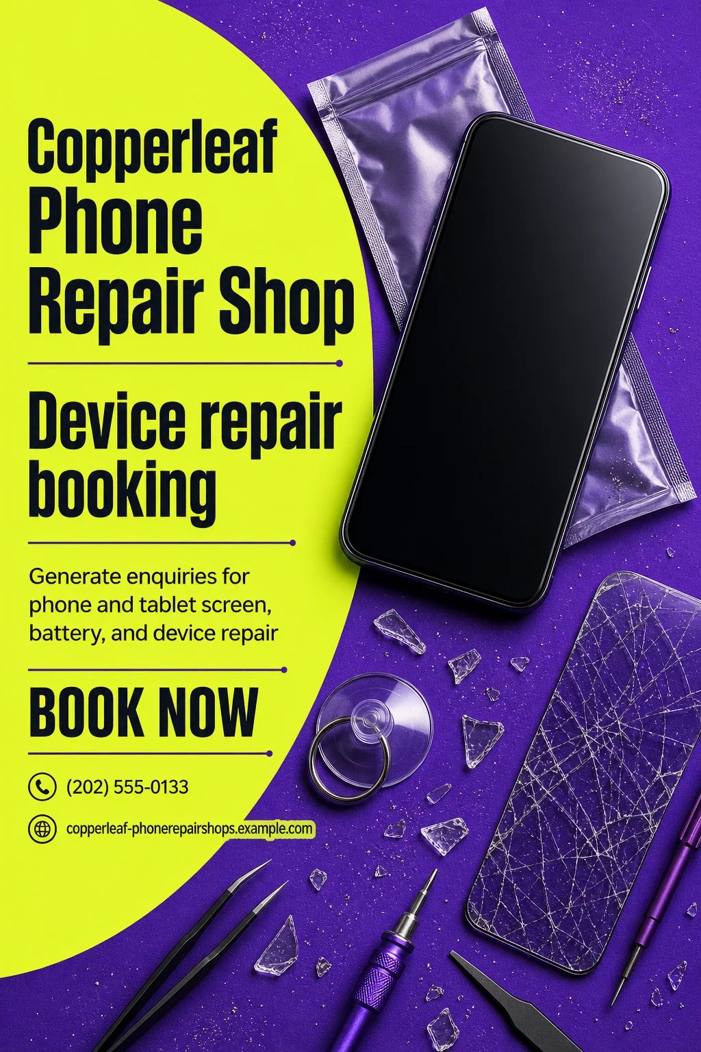 phone repair shop poster template