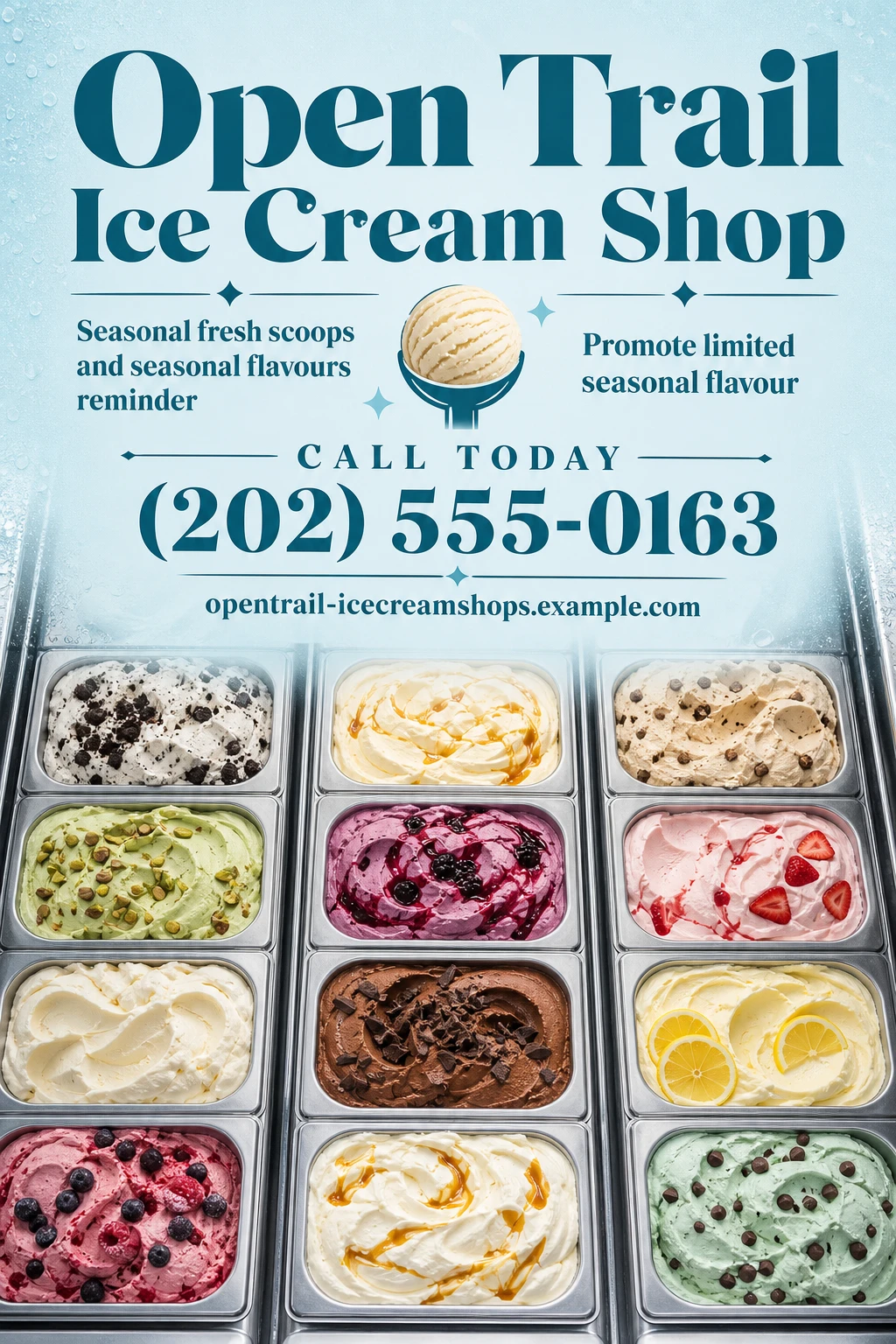 ice cream shop flyer template: promote limited seasonal flavour