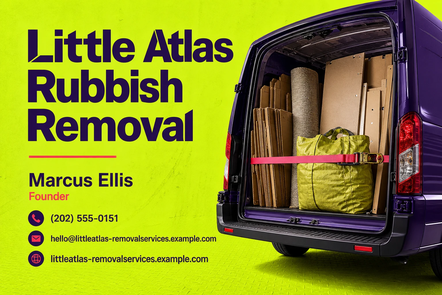 rubbish removal service business card template