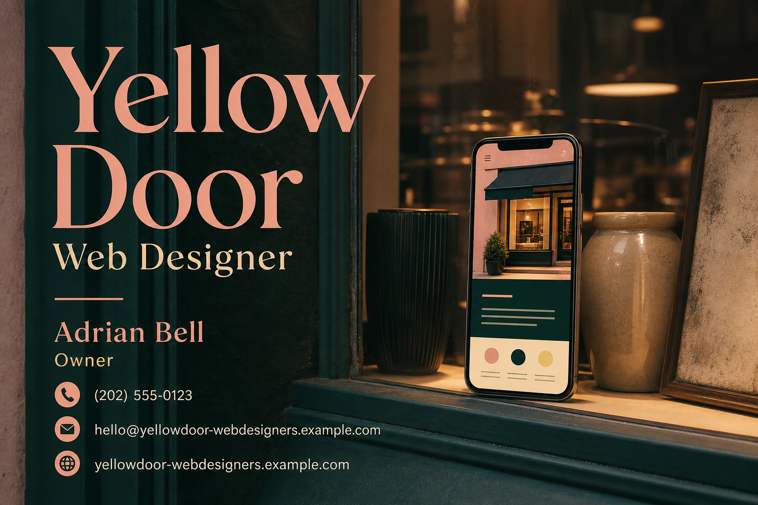 web designer business card template: promote website clarity review