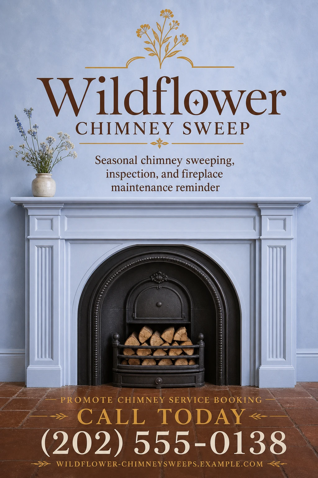 chimney sweep flyer template: promote chimney service booking